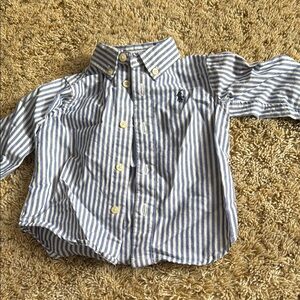 Ralph Lauren Blue Striped Button-Up Shirt